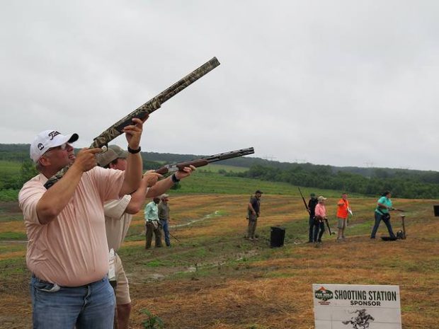 hunters at sporting clays during Mossy Oak Properties Charity Event