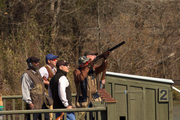 sporting clays hunter at Prairie Wildlife Farms during Mossy Oak Properties Fox Hole Shootout